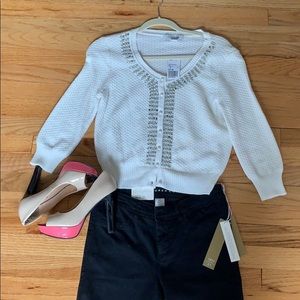 Forever 21 rhinestone white sweater